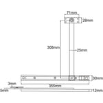 Door Restrictor Arm Stay Mortice Overhead - 90° Opening - Zinc - tradefit - 3