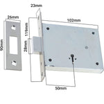 FB2 Fire Brigade Mortice Deadlock - Satin Stainless Steel - tradefit - 3