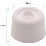 White Rubber Floor/Wall Mounted Door Stop - 31 x 22mm - White - tradefit - 3