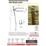Spring Gate Fastener Set With Staple Catch - 600mm / 24 inch - Hot Dipped Galvanised - tradefit - 3