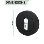 Round Keyhole Escutcheons Nola Pattern - 51mm - Matt Black - Pair - tradefit - 3