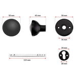 Plastic Rim / Mortice Knob Set - 50mm - Black - tradefit - 3