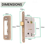 Mortice Sashlock Lock Radius Faceplate - 64mm Case / 44mm Backset - Antique Brass - tradefit - 4