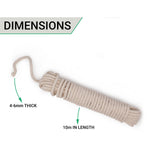 Sash Window Cord Rope Waxed Cotton No.4 6mm 10 meters - tradefit - 4