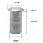 Brass Dust Socket for Flush Bolts - 20 x 25mm - Polished Chrome - tradefit - 2