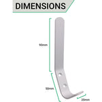 Hat and Coat Hook - 125mm - Satin Aluminium - tradefit - 2