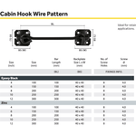 Cabin Hook - Wire Pattern - 300mm - Zinc - tradefit - 3