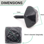 Decorative Door Stud - 25x25mm - Black Antique Iron - tradefit - 4