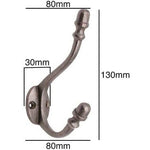 Cast Iron Double Coat Hook Antique Hand Forged Acorn Style Self Coloured with Screws - tradefit - 3