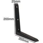 Mitre Shelf Bracket - 200 x 200mm - Black - tradefit - 2