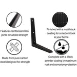 Mitre Shelf Bracket - 200 x 200mm - Black - tradefit - 4