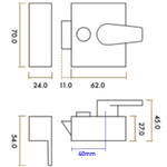 Nightlatch & Cylinder Non - Deadlocking - 40mm Backset 62x70x27mm Case - White / Chrome Cylinder - tradefit - 2