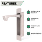 Sliding Pocket Door Edge Pull - 90mm x 18mm x 14mm Deep - Satin Nickel - tradefit - 2