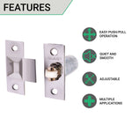 Adjustable Roller Catch Spring Loaded Latch Lock for Internal Doors - Nickel Plated - tradefit - 2