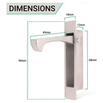 Sliding Pocket Door Edge Pull - 90mm x 18mm x 14mm Deep - Satin Nickel - tradefit - 4