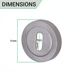 Round Keyhole Escutcheons Nola Pattern - 51mm - Satin Chrome - Pair - tradefit - 3