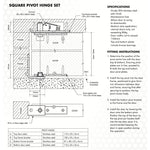 Pivot Hinge Set Double Action Swing Door - 130 x 25mm - Satin Stainless Steel - tradefit - 5