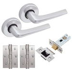 Aluminium Contractor Lever on Rose Council Latch Pack - 52x8mm Rose - Satin - tradefit - 1