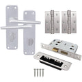Aluminium Contractor Lever on Plate Council Bathroom Pack - 52x8mm Rose - Satin