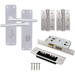 Aluminium Contractor Lever on Plate Council Bathroom Pack - 52x8mm Rose - Satin - tradefit - 1