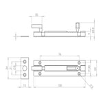 Necked Barrel Bolt - 100mm - Satin Chrome - tradefit - 2