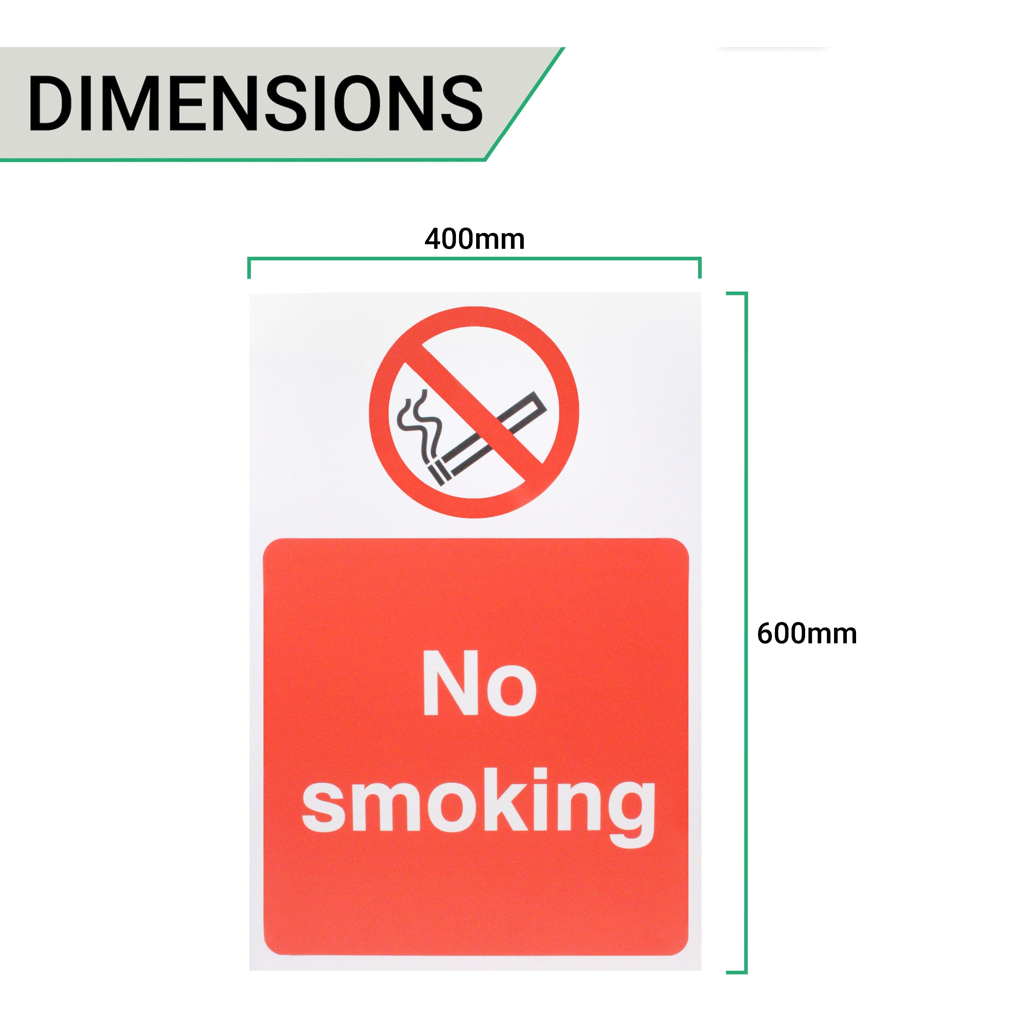 No Smoking 400x600mm Screw Fixed - Tradefit