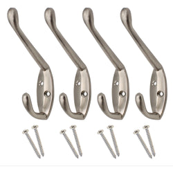 Hat and Coat Hook - Satin Nickel - Pack of 4 - tradefit