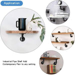 Rustic Pipe Shelf Brackets Cast Iron Scaffold Type - Pair / 2 Brackets - Dual 100/160mm - Matt Black - tradefit - 12