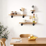 Rustic Pipe Shelf Brackets Cast Iron Scaffold Type - Pair / 2 Brackets - Dual 100/160mm - Matt Black - tradefit - 9