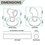 Black Handrail Grab Rail Kit 1525mm - Cast Iron - tradefit - 5