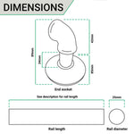 Black Handrail Grab Rail 900mm - Cast Iron - tradefit - 3