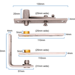Pivot Hinge Set Double Action Swing Door - 130 x 25mm - Satin Stainless Steel - tradefit - 3