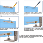 Pivot Hinge Set Double Action Swing Door - 130 x 25mm - Satin Stainless Steel - tradefit - 4