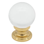Glass Cupboard Knob Clear Ball - 25mm - Polished Brass - tradefit - 2