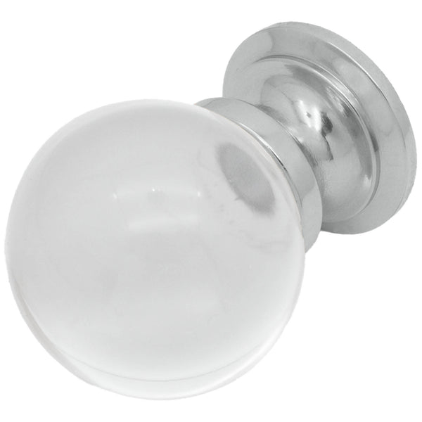 Glass Cupboard Knob Clear Ball - 25mm - Polished Chrome - tradefit - Featured Image