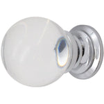 Glass Cupboard Knob Clear Ball - 25mm - Polished Chrome - tradefit - 2