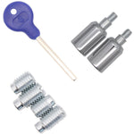 Locking Security Sash Window Stop Set - Pack of 2 with Key - Polished Chrome - tradefit - 2