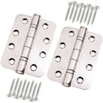 Polished Stainless Fire Door Hinges - 4 Inch/102mm - Grade 13 Steel Ball Bearing - Pack 2 - Radius - tradefit - 9