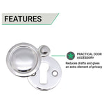 Victorian Keyhole Covered Escutcheon for Front Doors 34mm Polished Chrome - tradefit - 3