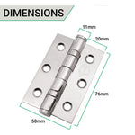 Polished Stainless Fire Door Hinges - 3 Inch/76mm - Grade 7 Steel Ball Bearing - Pack 2 - tradefit - 5