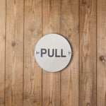 Circular Disc Navigation Signage - 76mm x 1.5mm - Screw Fixed - Pull - tradefit - 4