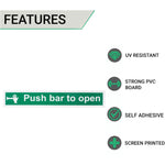 Push Bar To Open Sign 600x100mm Self Adh Semi Rigid PVC - tradefit - 2
