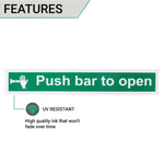 Push Bar To Open Sign 600x100mm Self Adh Semi Rigid PVC - tradefit - 3