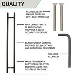 Guardsman Entrance Pull Handles - Back To Back Fix - 1200 x 32mm 1000mm c/c - Matt Black - tradefit - 6