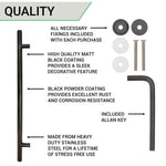 Guardsman Entrance Pull Handle - Bolt Fix - 800 x 32mm 600mm c/c - Matt Black - tradefit - 5