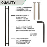 Guardsman Entrance Pull Handles - Back To Back Fix - 1800 x 32mm 1600mm c/c - Matt Black - tradefit - 6