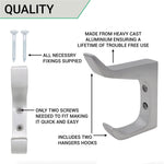 Aluminium Heavy Duty Architectural Hat & Coat Hook - 90mm - SAA Satin - tradefit - 4