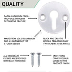 Keyhole Escutcheon - 32mm - Satin Aluminium - tradefit - 4