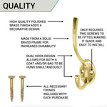 Hat and Coat Hook - 142mm - Polished Brass - tradefit - 4