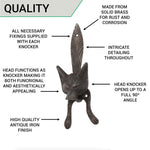 Fox Head Door Knocker - Antique Iron - tradefit - 4